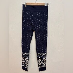 Sweaty Betty base layer Leggings in Navy and White Pattern